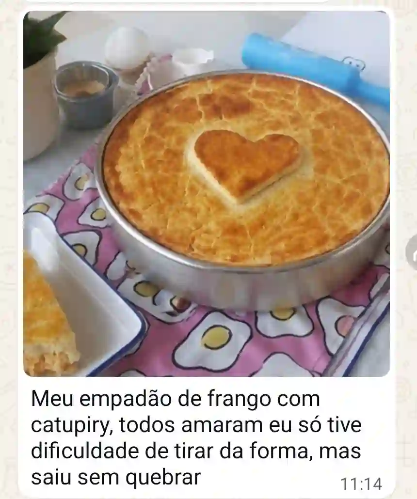 Print de depoimento de aluna sobre o curso Empadão Perfeito